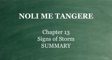 Chapter 13: Signs of Storm (The Summary of “Noli Me Tangere”).